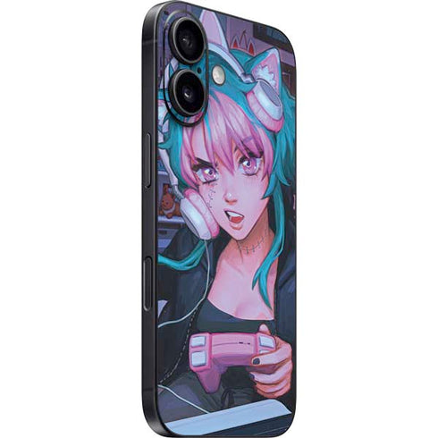Anime Catgirl Gamer Nerd by Ivy Dolamore iPhone 16 Skin