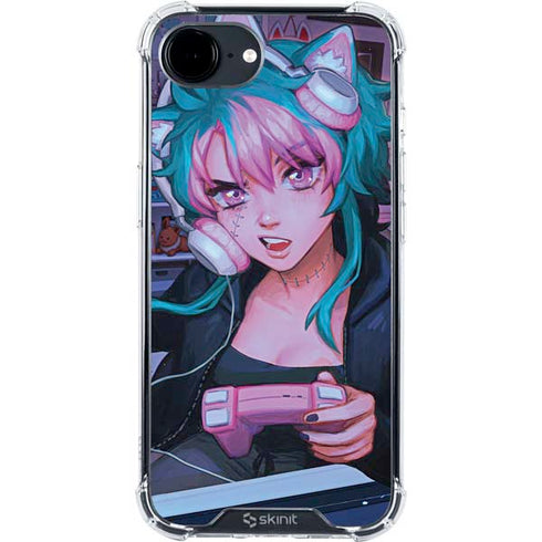 Anime Catgirl Gamer Nerd by Ivy Dolamore iPhone 16e Clear Case