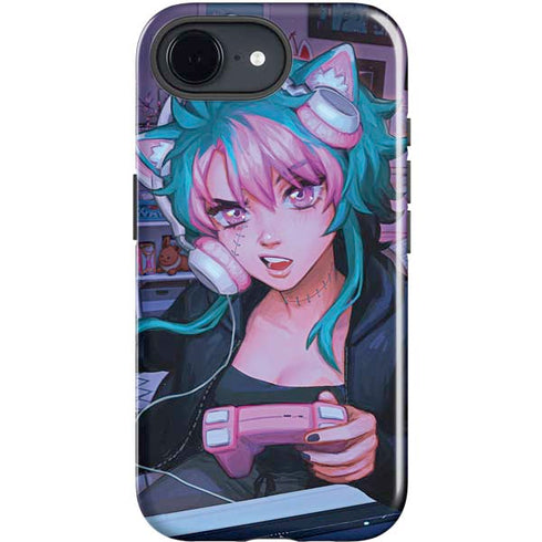 Anime Catgirl Gamer Nerd by Ivy Dolamore iPhone 16e Impact Case