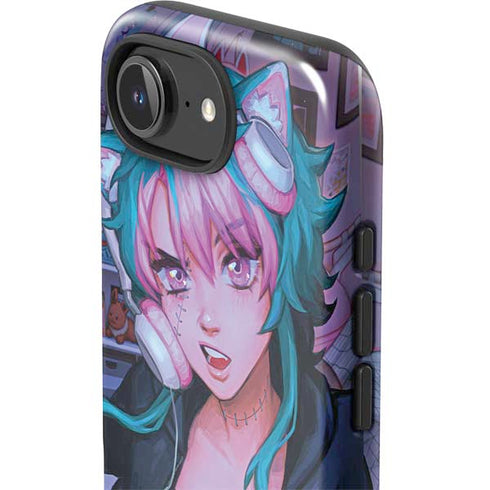 Anime Catgirl Gamer Nerd by Ivy Dolamore iPhone 16e Impact Case