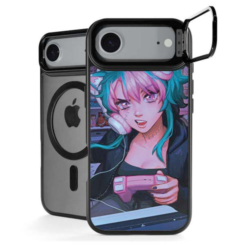 Anime Catgirl Gamer Nerd by Ivy Dolamore iPhone 17 Air Kickstand Case