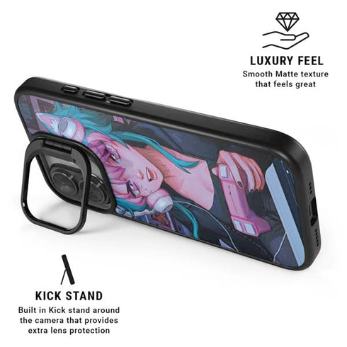 Anime Catgirl Gamer Nerd by Ivy Dolamore iPhone 17 Kickstand Case