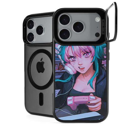 Anime Catgirl Gamer Nerd by Ivy Dolamore iPhone 17 Pro Max Kickstand Case