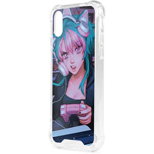 Anime Catgirl Gamer Nerd by Ivy Dolamore iPhone XS Clear Case