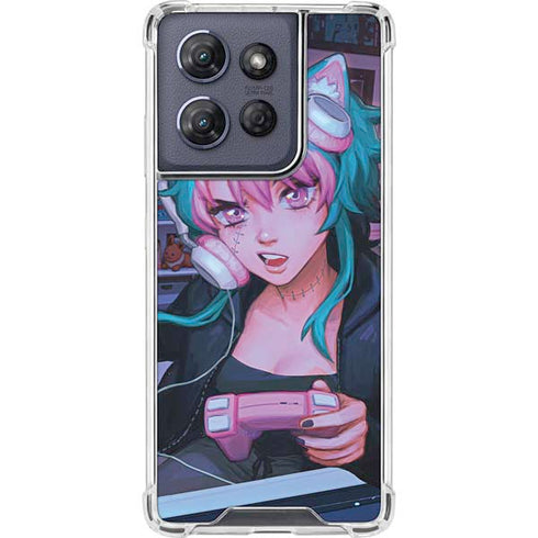 Anime Catgirl Gamer Nerd by Ivy Dolamore Moto G 5G (2025) Clear Case