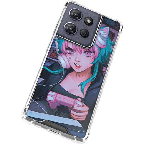 Anime Catgirl Gamer Nerd by Ivy Dolamore Moto G 5G (2025) Clear Case