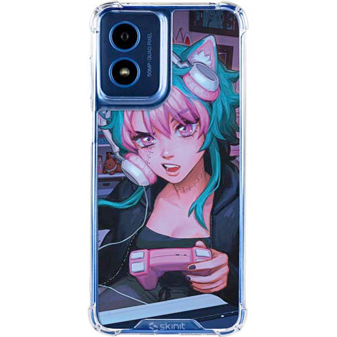 Anime Catgirl Gamer Nerd by Ivy Dolamore Moto G Play 4G (2024) Clear Case