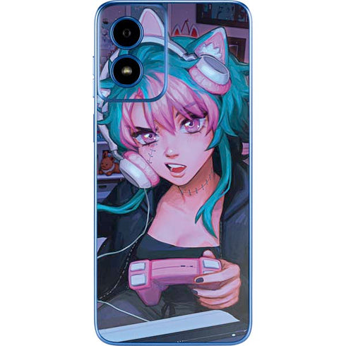 Anime Catgirl Gamer Nerd by Ivy Dolamore Moto G Play 4G (2024) Skin