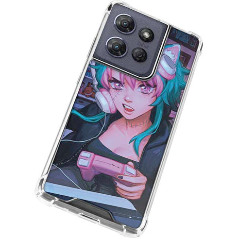 Anime Catgirl Gamer Nerd by Ivy Dolamore Moto G Play 5G (2025) Clear Case
