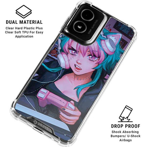 Anime Catgirl Gamer Nerd by Ivy Dolamore Moto G Power 5G (2024) Clear Case