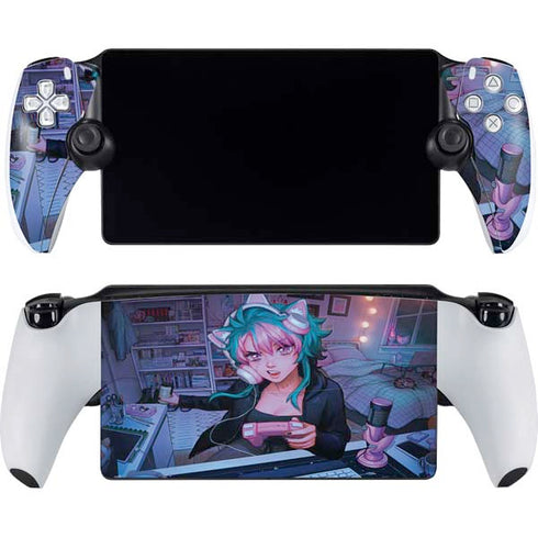 Anime Catgirl Gamer Nerd by Ivy Dolamore PlayStation PS5 Skins