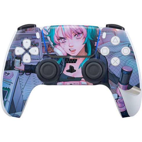 Anime Catgirl Gamer Nerd by Ivy Dolamore PS5 Pro Disk Bundle Skin