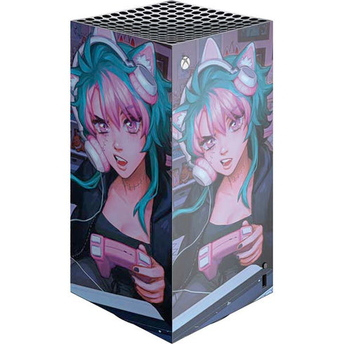 Anime Catgirl Gamer Nerd by Ivy Dolamore XBox Series X Digital Edition Console Skin
