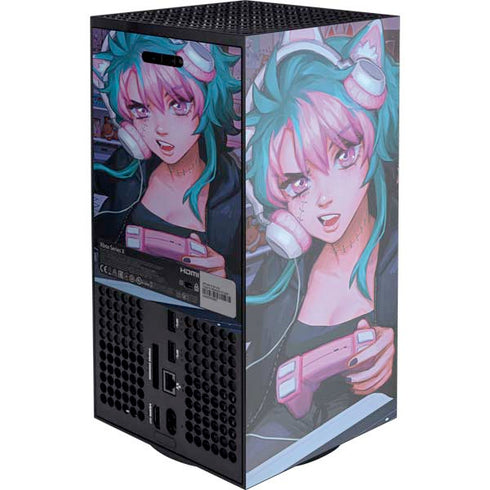 Anime Catgirl Gamer Nerd by Ivy Dolamore XBox Series X Digital Edition Console Skin