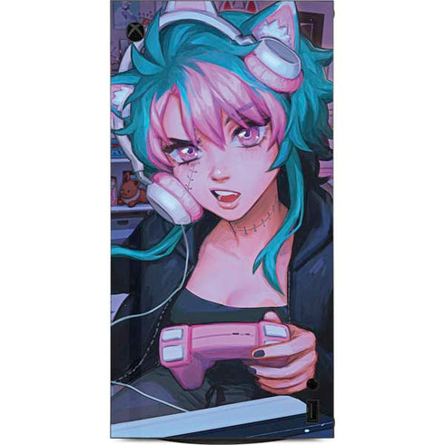 Anime Catgirl Gamer Nerd by Ivy Dolamore XBox Series X Digital Edition Console Skin