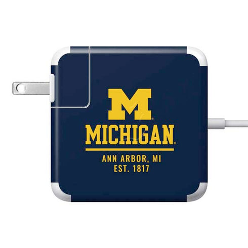 University of Michigan Ann Arbor Est 1817 85W Power Adapter (15 and 17 inch MacBook Pro Charger) Skin