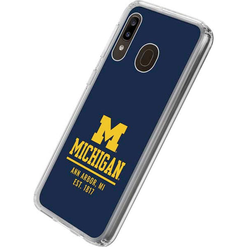 University of Michigan Ann Arbor Est 1817 Galaxy A20 Clear Case