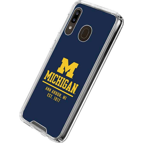 University of Michigan Ann Arbor Est 1817 Galaxy A30 Clear Case