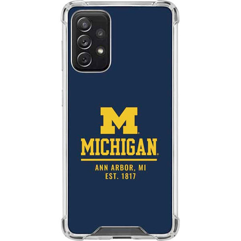 University of Michigan Ann Arbor Est 1817 Galaxy A72 5G Clear Case
