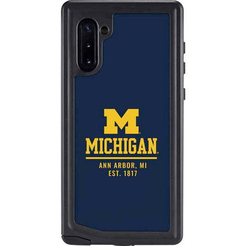University of Michigan Ann Arbor Est 1817 Galaxy Note 10 Waterproof Case