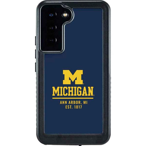 University of Michigan Ann Arbor Est 1817 Galaxy S24 Plus Waterproof Case
