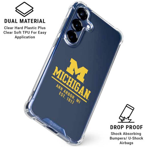 University of Michigan Ann Arbor Est 1817 Galaxy S25 Clear Case