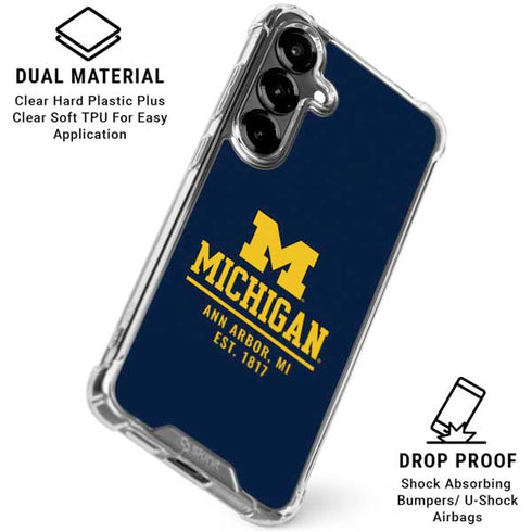 University of Michigan Ann Arbor Est 1817 Galaxy S26 Clear Case