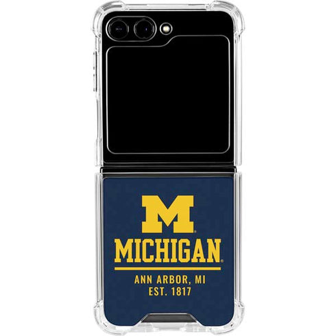 University of Michigan Ann Arbor Est 1817 Galaxy Z Flip6 Clear Case