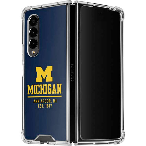 University of Michigan Ann Arbor Est 1817 Galaxy Z Fold4 5G Clear Case