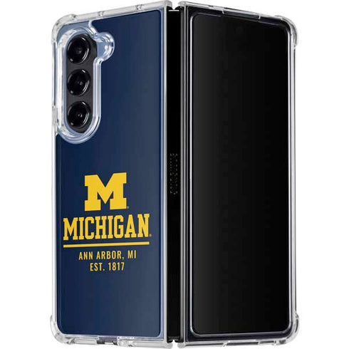 University of Michigan Ann Arbor Est 1817 Galaxy Z Fold5 5G Clear Case