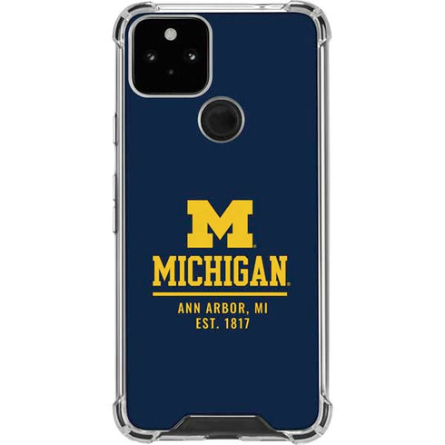 University of Michigan Ann Arbor Est 1817 Google Pixel 5 Clear Case