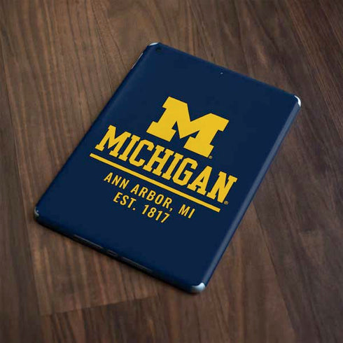 University of Michigan Ann Arbor Est 1817 Apple iPad Skin