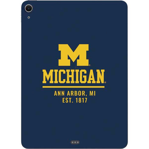 University of Michigan Ann Arbor Est 1817 Apple iPad Air Skin