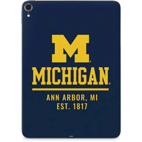 University of Michigan Ann Arbor Est 1817 Apple iPad Pro Skin