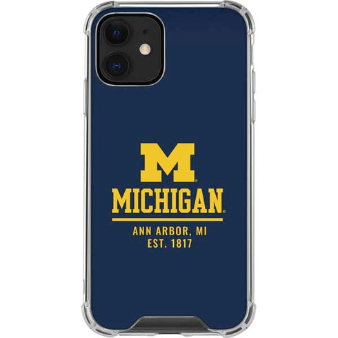 University of Michigan Ann Arbor Est 1817 iPhone 12 Clear Case