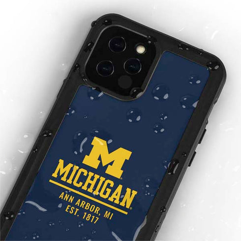 University of Michigan Ann Arbor Est 1817 iPhone 12 Pro Waterproof Case