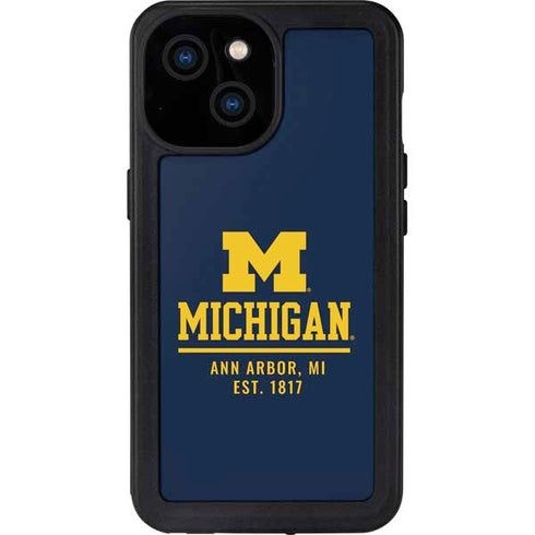 University of Michigan Ann Arbor Est 1817 iPhone 13 Mini Waterproof Case