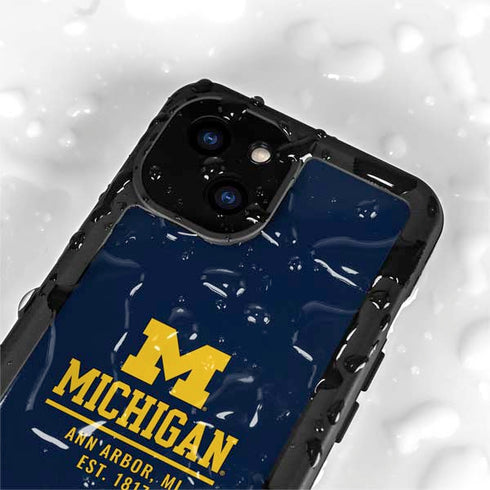 University of Michigan Ann Arbor Est 1817 iPhone 13 Mini Waterproof Case