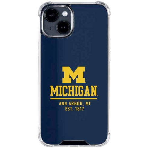 University of Michigan Ann Arbor Est 1817 iPhone 14 Plus Clear Case