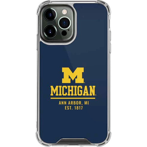 University of Michigan Ann Arbor Est 1817 iPhone 14 Pro Max Clear Case