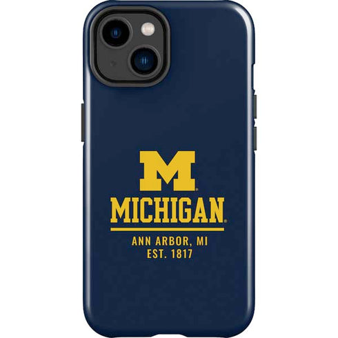 University of Michigan Ann Arbor Est 1817 iPhone 15 Impact Case