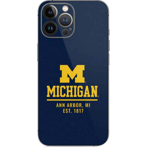 University of Michigan Ann Arbor Est 1817 iPhone 15 Pro Max Skin