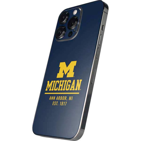 University of Michigan Ann Arbor Est 1817 iPhone 15 Pro Max Skin
