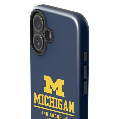 University of Michigan Ann Arbor Est 1817 iPhone 16 Plus Impact Case