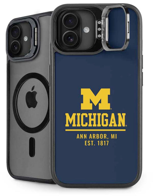 University of Michigan Ann Arbor Est 1817 iPhone 16 Plus Kickstand Case
