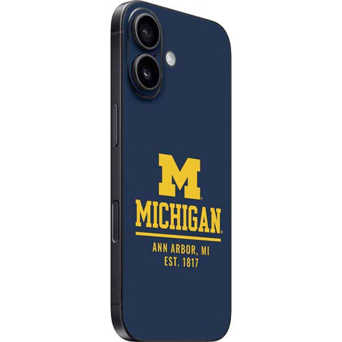 University of Michigan Ann Arbor Est 1817 iPhone 16 Plus Skin