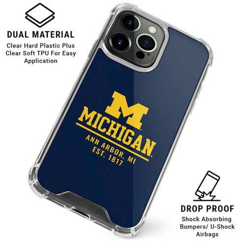 University of Michigan Ann Arbor Est 1817 iPhone 16 Pro Clear Case