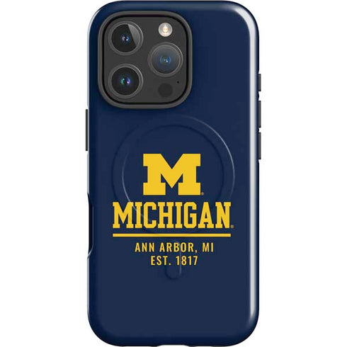 University of Michigan Ann Arbor Est 1817 iPhone 16 Pro Magsafe Impact Case