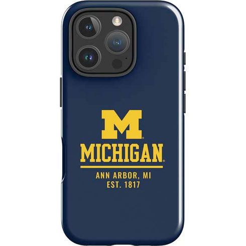 University of Michigan Ann Arbor Est 1817 iPhone 16 Pro Max Impact Case