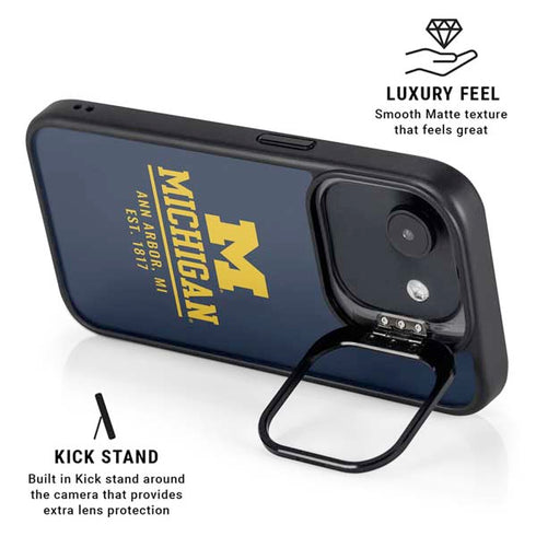 University of Michigan Ann Arbor Est 1817 iPhone 16e Kickstand Case